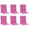 Cojines Para Silla Con Respaldo Bajo 6 Uds Tela Rosa Vidaxl