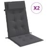 Cojines De Silla Respaldo Alto 2 Uds Tela Oxford Gris Antracita Vidaxl