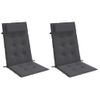 Cojines De Silla Respaldo Alto 2 Uds Tela Oxford Gris Antracita Vidaxl