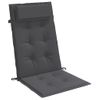 Cojines De Silla Respaldo Alto 2 Uds Tela Oxford Gris Antracita Vidaxl