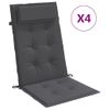 Cojines De Silla Respaldo Alto 4 Uds Tela Oxford Gris Antracita Vidaxl