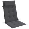 Cojines De Silla Respaldo Alto 4 Uds Tela Oxford Gris Antracita Vidaxl