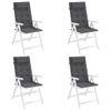 Cojines De Silla Respaldo Alto 4 Uds Tela Oxford Gris Antracita Vidaxl