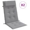 Cojines De Silla Con Respaldo Alto 2 Uds Tela Oxford Gris Vidaxl