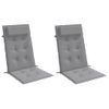 Cojines De Silla Con Respaldo Alto 2 Uds Tela Oxford Gris Vidaxl