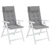 Cojines De Silla Con Respaldo Alto 2 Uds Tela Oxford Gris Vidaxl