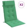 Cojines De Silla Con Respaldo Alto 2 Uds Tela Oxford Verde Vidaxl