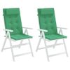 Cojines De Silla Con Respaldo Alto 2 Uds Tela Oxford Verde Vidaxl