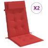 Cojines De Silla Con Respaldo Alto 2 Uds Tela Oxford Rojo Vidaxl