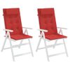 Cojines De Silla Con Respaldo Alto 2 Uds Tela Oxford Rojo Vidaxl