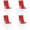 Cojines De Silla Con Respaldo Alto 4 Uds Tela Oxford Rojo Vidaxl