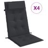 Cojines De Silla Con Respaldo Alto 4 Uds Tela Oxford Negro Vidaxl