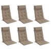 Cojines De Silla Con Respaldo Alto 6 Uds Tela Oxford Gris Taupe Vidaxl