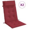 Cojines De Silla Con Respaldo Alto 2 Uds Tela Oxford Rojo Tinto Vidaxl