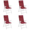 Cojines De Silla Con Respaldo Alto 4 Uds Tela Oxford Rojo Tinto Vidaxl