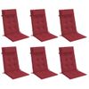 Cojines De Silla Con Respaldo Alto 6 Uds Tela Oxford Rojo Tinto Vidaxl