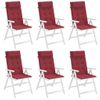 Cojines De Silla Con Respaldo Alto 6 Uds Tela Oxford Rojo Tinto Vidaxl