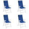 Cojines De Silla Con Respaldo Alto 4 Uds Tela Oxford Azul Klein Vidaxl