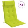 Cojines De Silla Respaldo Alto 2 Uds Tela Oxford Verde Brillo Vidaxl