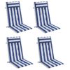 Cojines Silla Respaldo Alto 4 Uds Tela Oxford Rayas Azul Blanco Vidaxl