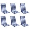 Cojines Silla Respaldo Alto 6 Uds Tela Oxford Rayas Azul Blanco Vidaxl