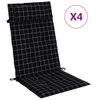 Cojines Silla Respaldo Alto 4 Uds Tela Oxford A Cuadros Negro Vidaxl