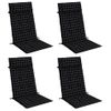 Cojines Silla Respaldo Alto 4 Uds Tela Oxford A Cuadros Negro Vidaxl