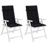 Cojines Silla Respaldo Alto 4 Uds Tela Oxford A Cuadros Negro Vidaxl