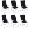 Cojines Silla Respaldo Alto 6 Uds Tela Oxford A Cuadros Negro Vidaxl