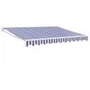 Toldo Retráctil Aluminio Y Tela Azul Y Blanco 3x2,5 M Vidaxl