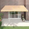 Toldo Retráctil Aluminio Y Tela Amarillo Y Blanco 4x3 M Vidaxl