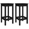 Set De Mesa Y Taburetes Altos Jardín 3 Pzas Madera Pino Negro Vidaxl