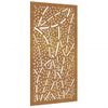 Adorno De Pared De Jardín Acero Corten Diseño De Hoja 105x55 Cm Vidaxl