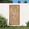 Adorno De Pared De Jardín Acero Corten Diseño De Hoja 105x55 Cm Vidaxl