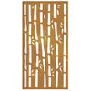 Adorno De Pared De Jardín Acero Corten Diseño Bambú 105x55 Cm Vidaxl