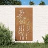 Adorno De Pared De Jardín Acero Corten Diseño Bambú 105x55 Cm Vidaxl