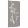 Adorno De Pared De Jardín Acero Corten Diseño Bambú 105x55 Cm Vidaxl