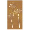 Adorno De Pared De Jardín Acero Corten Diseño Flores 105x55 Cm Vidaxl