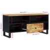 Mueble De Tv Madera Mango Y Madera Contrachapada 100x33x46 Cm Vidaxl