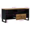 Mueble De Tv Madera Mango Y Madera Contrachapada 100x33x46 Cm Vidaxl