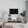 Mueble De Tv Hierro Y Madera Contrachapada Blanco 105x30x45 Cm Vidaxl