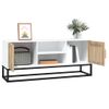 Mueble De Tv Hierro Y Madera Contrachapada Blanco 105x30x45 Cm Vidaxl