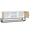 Mueble De Tv Hierro Y Madera Contrachapada Blanco 105x30x45 Cm Vidaxl