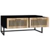 Mesa De Centro Hierro Y Madera Contrachapada Negro 80x40x35 Cm Vidaxl