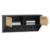 Armario Pared Ganchos Madera Contrachapada Negro 80x24x35,5 Cm Vidaxl