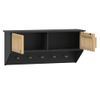 Armario Pared Ganchos Madera Contrachapada Negro 80x24x35,5 Cm Vidaxl