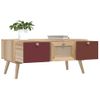 Mesa De Centro Con Cajones Madera Contrachapada 80x40x35,5 Cm Vidaxl