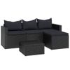 Conjunto De Muebles De Jardín Ratán Sintético Negro Vidaxl