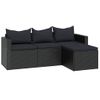 Conjunto De Muebles De Jardín Ratán Sintético Negro Vidaxl