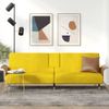 Sofá Cama Con Portavasos Terciopelo Amarillo Vidaxl